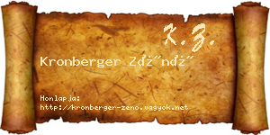 Kronberger Zénó névjegykártya